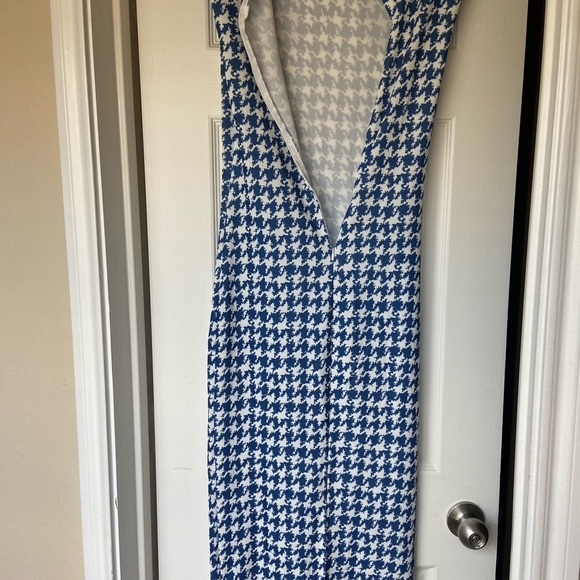 Long Houndstooth print long dress - Picture 4 of 4